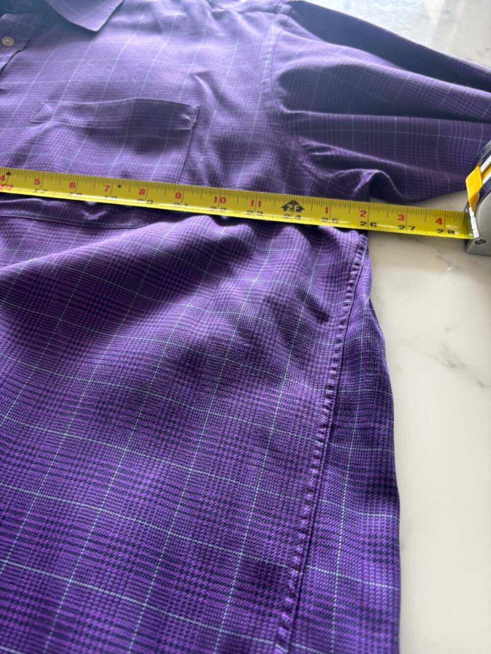 Thomas Pink Finest Twill Purple Glen Plaid Dress Shirt Men's XL - Picture 13 of 13